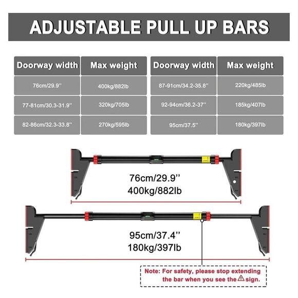 FICTOR Door Pull Up Bar For Doorway, Strength Training Equipment, Adjustable New - Picture 5 of 6